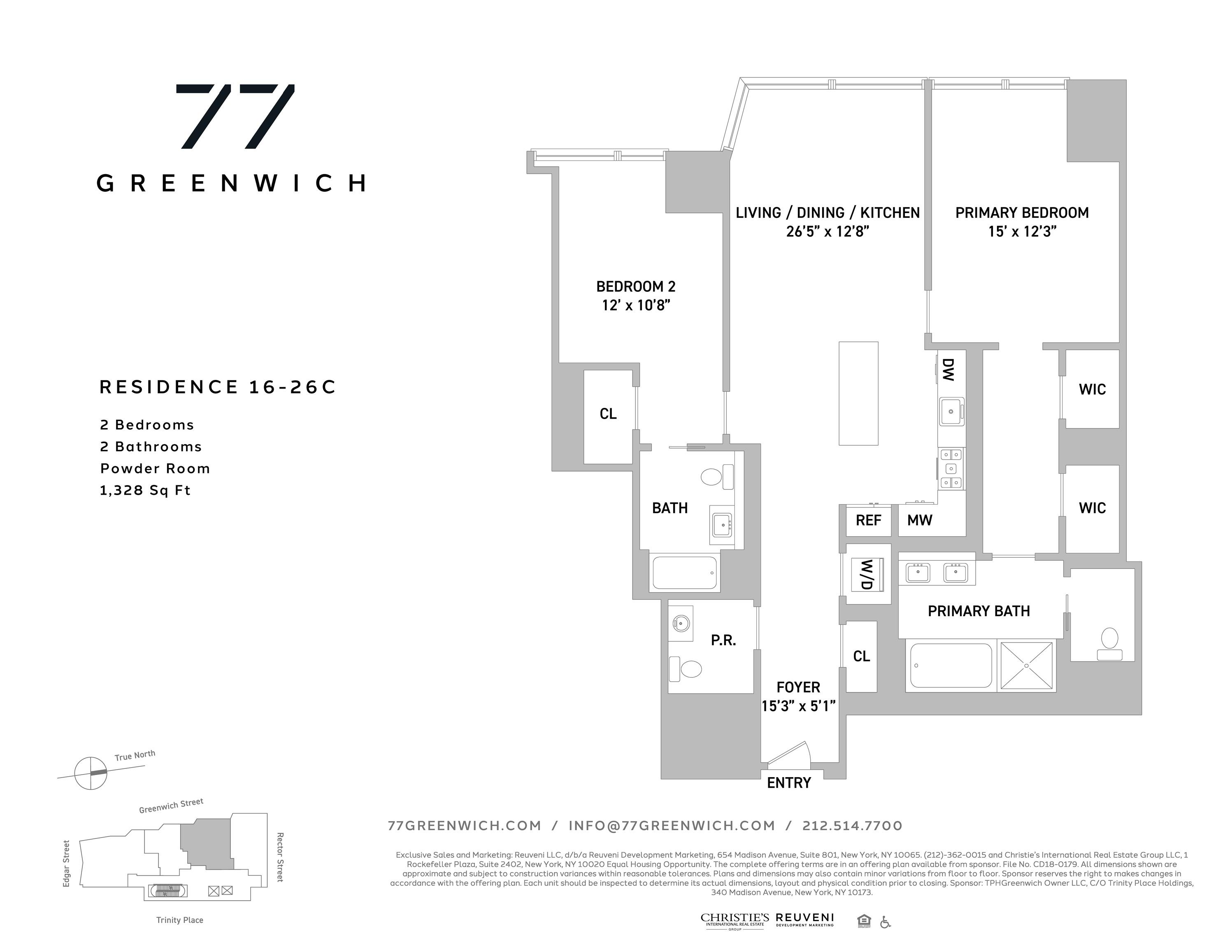 Floorplan for 77 Greenwich Street, 20-C