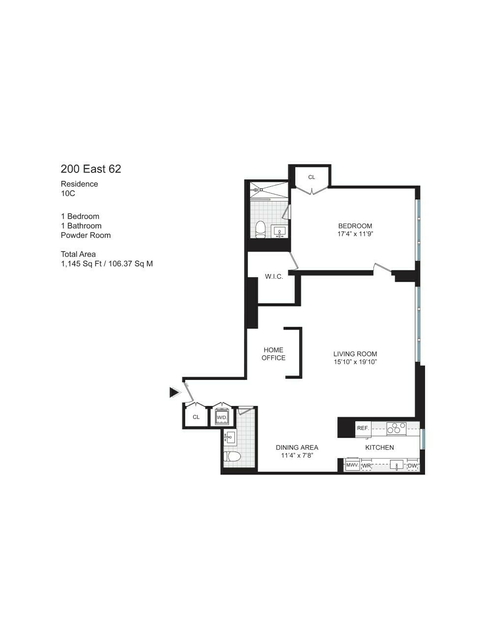 Floorplan for 200 East 62nd Street, 10C