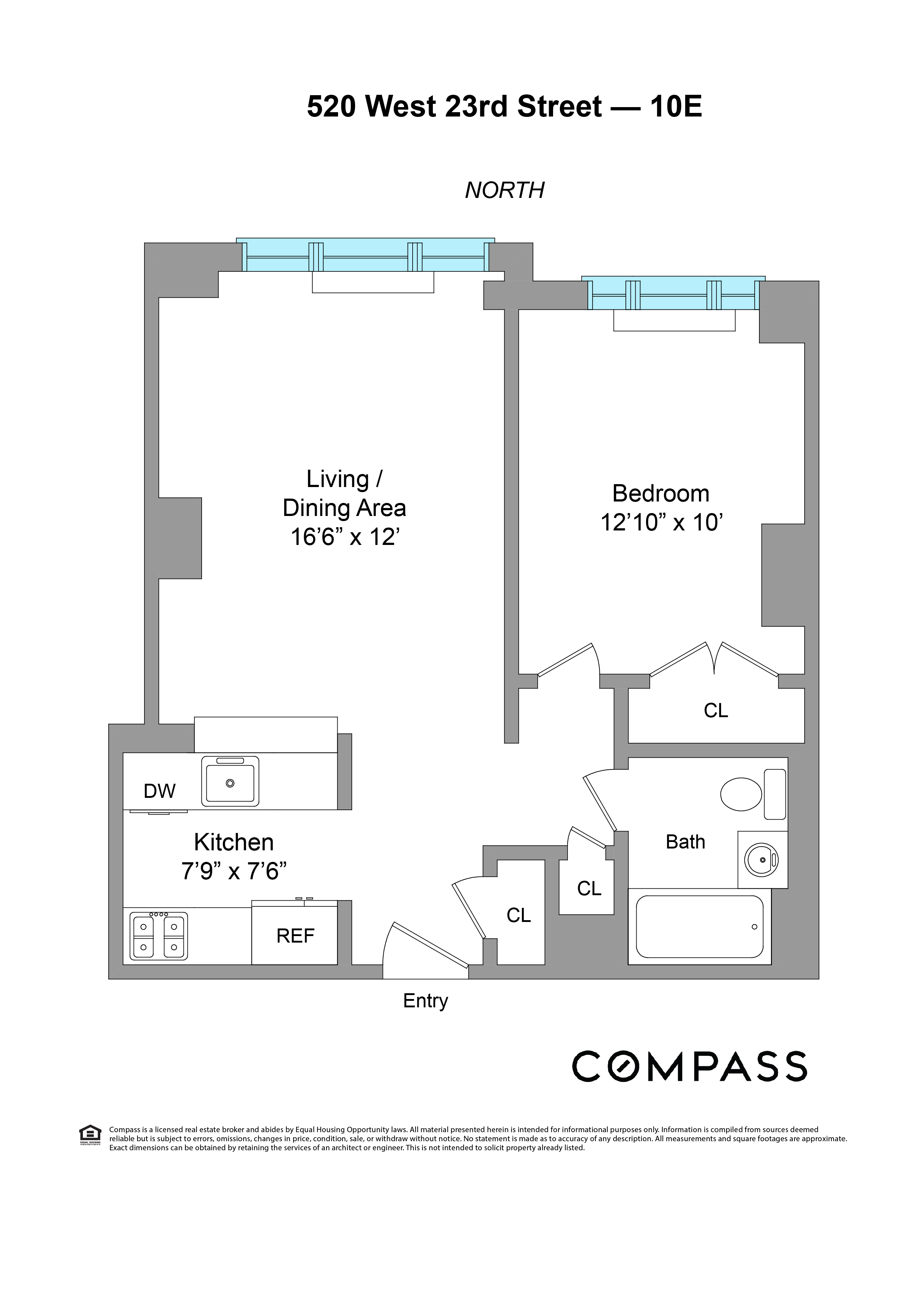 Floorplan for 520 West 23rd Street, 10E