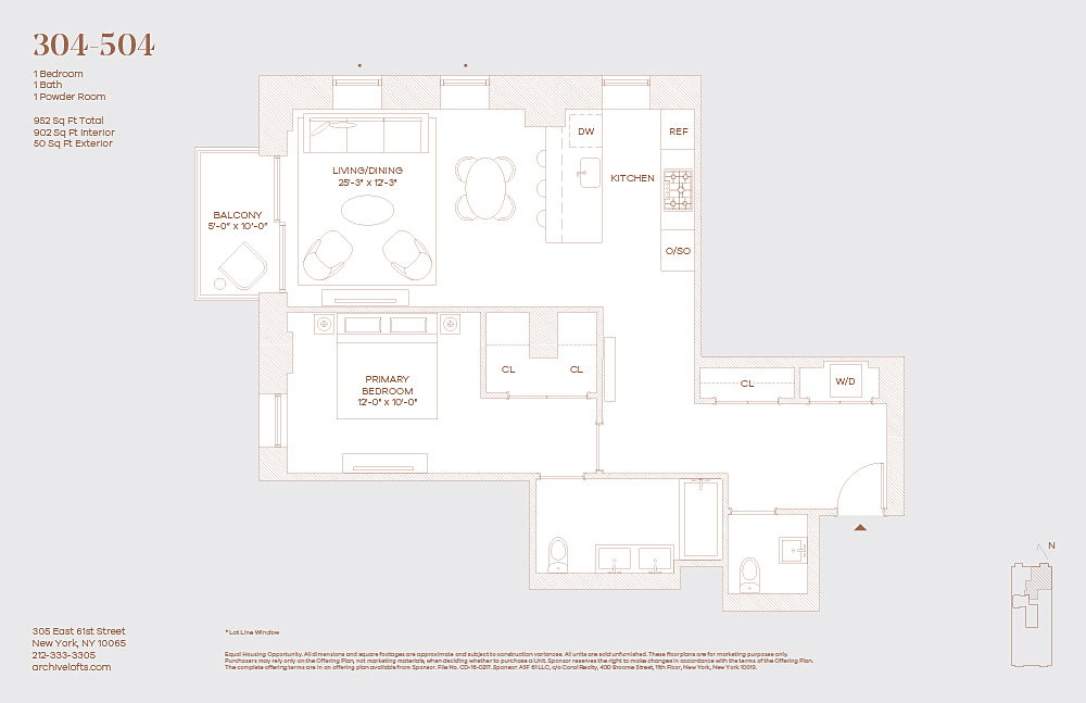 Floorplan for 305 East 61st Street, 304