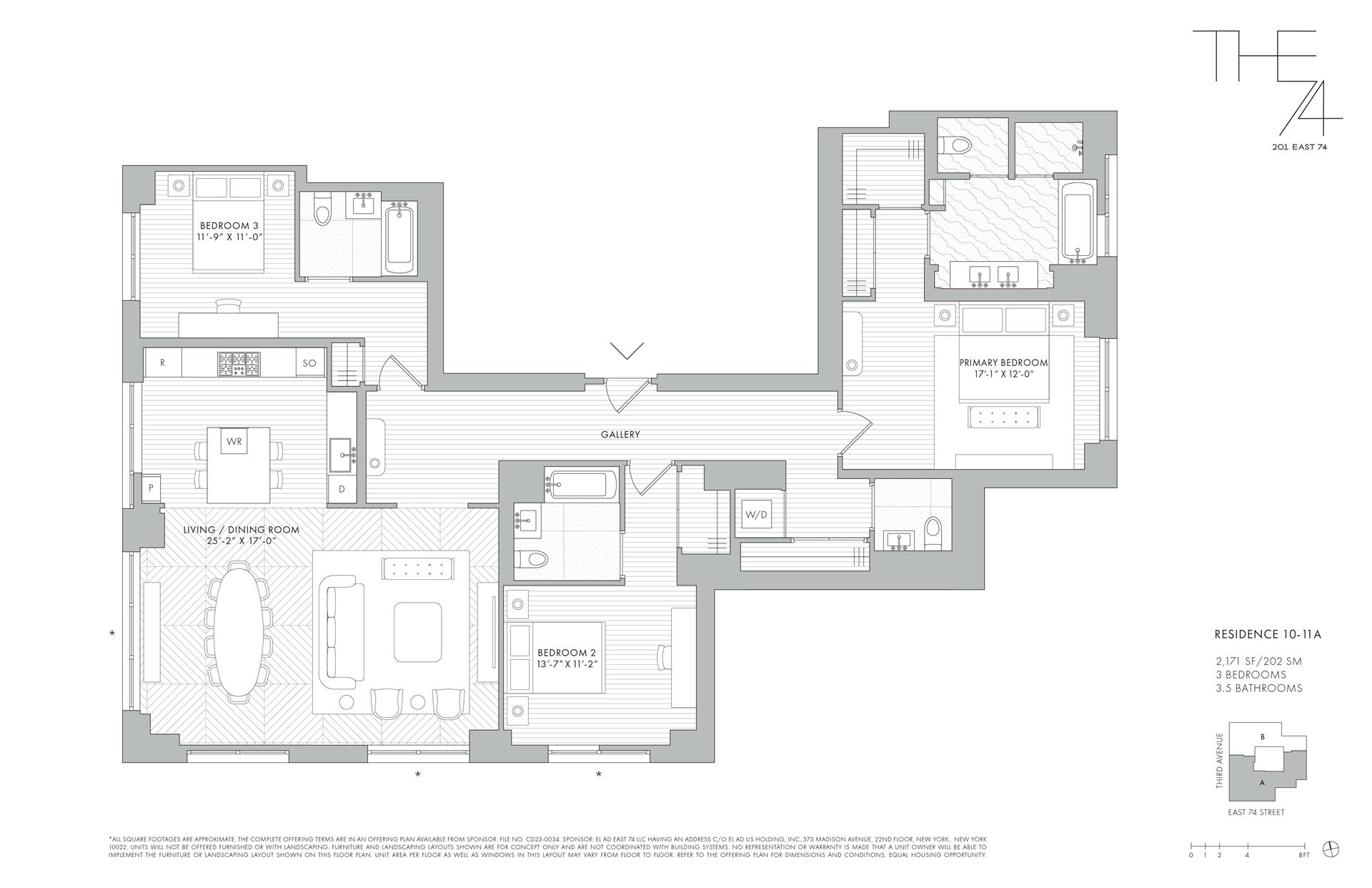 Floorplan for 201 East 74th Street, 10A