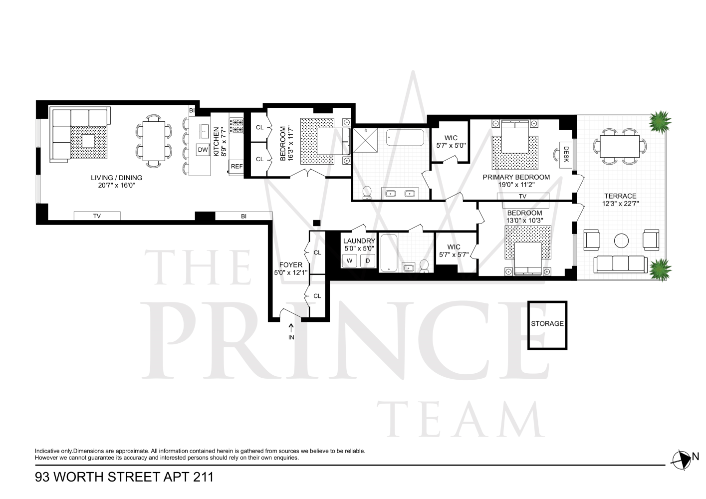 Floorplan for 93 Worth Street, 211