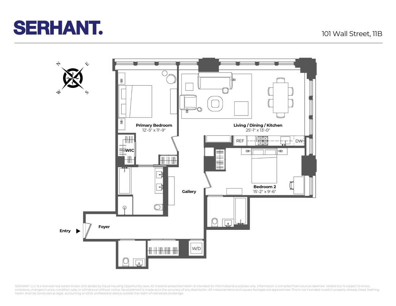 Floorplan for 101 Wall Street, 11B