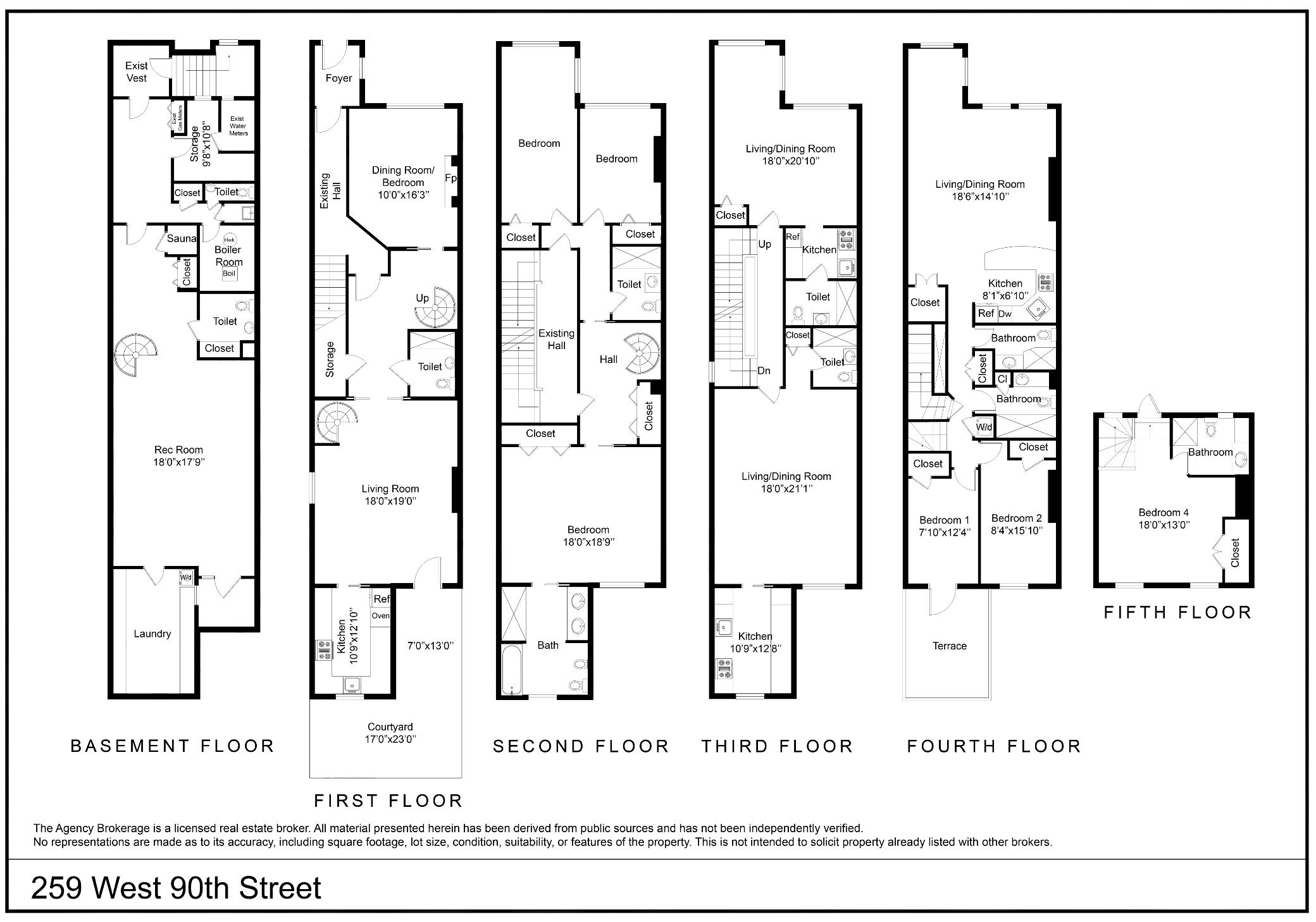 Floorplan for 259 West 90th Street