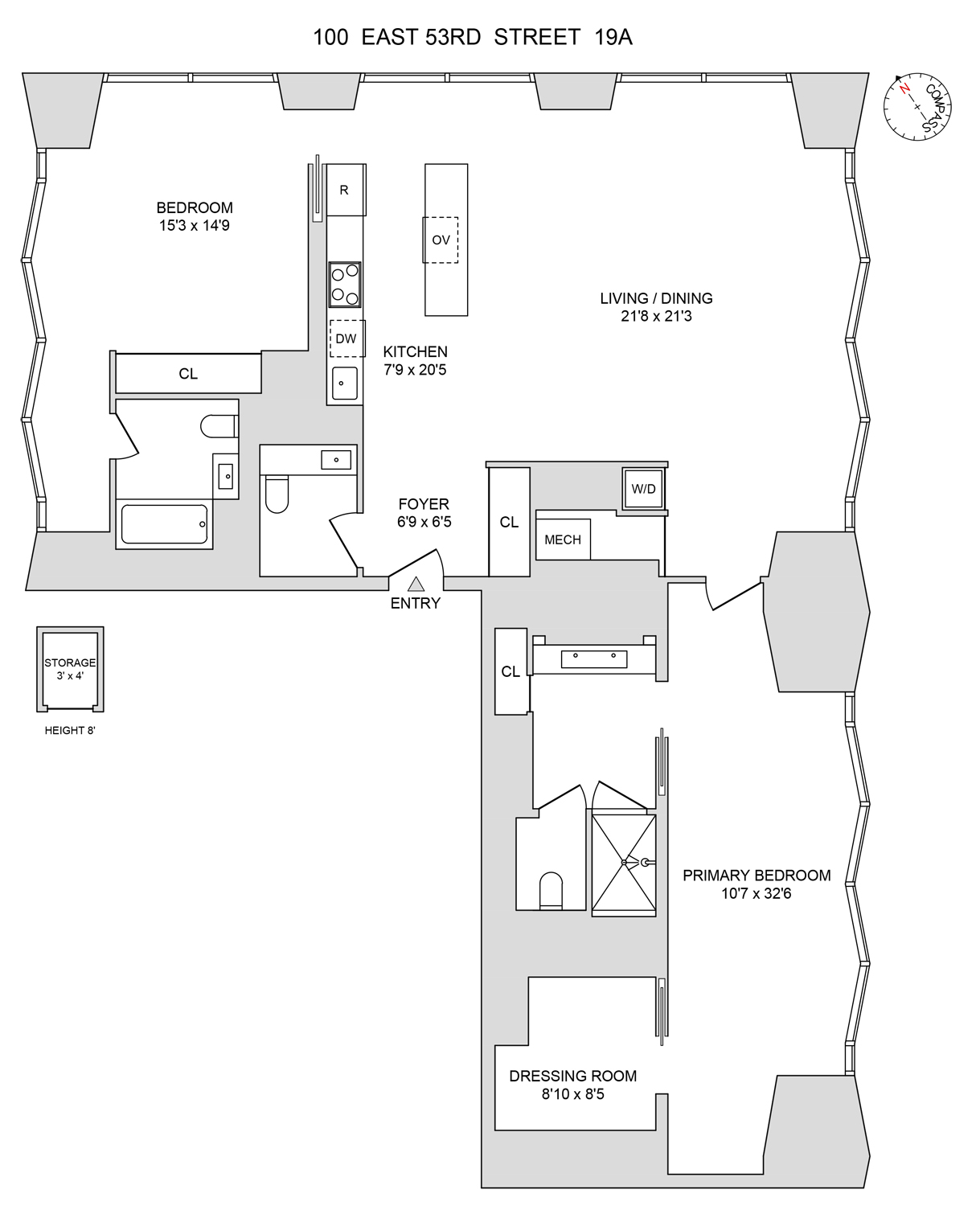 Floorplan for 100 East 53rd Street, 19A