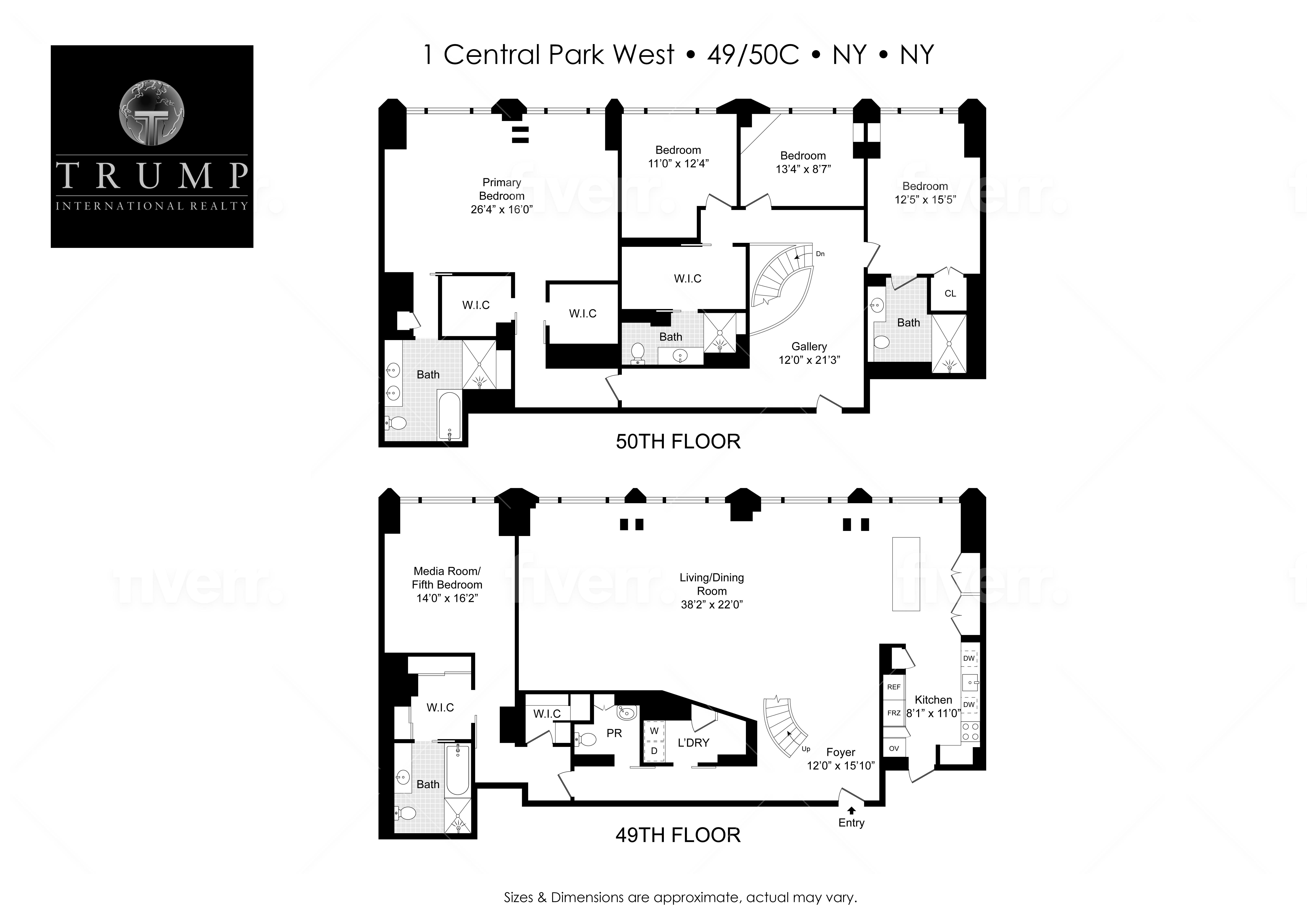 Floorplan for 1 Central Park, 49/50C