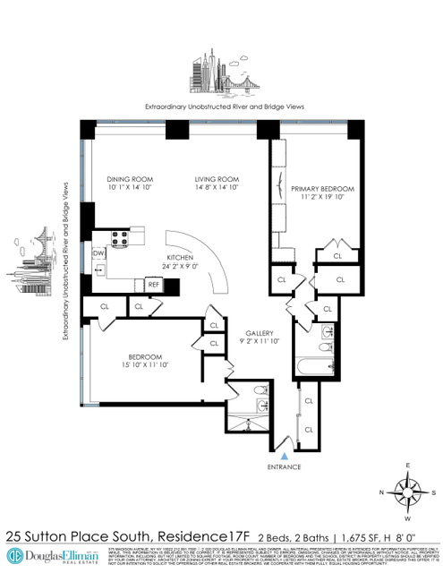 Floorplan for 25 Sutton Place, 17F