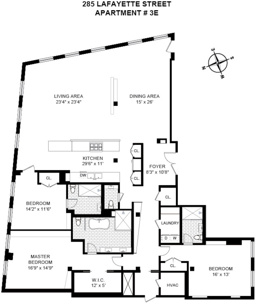 Floorplan for 285 Lafayette Street, 3E