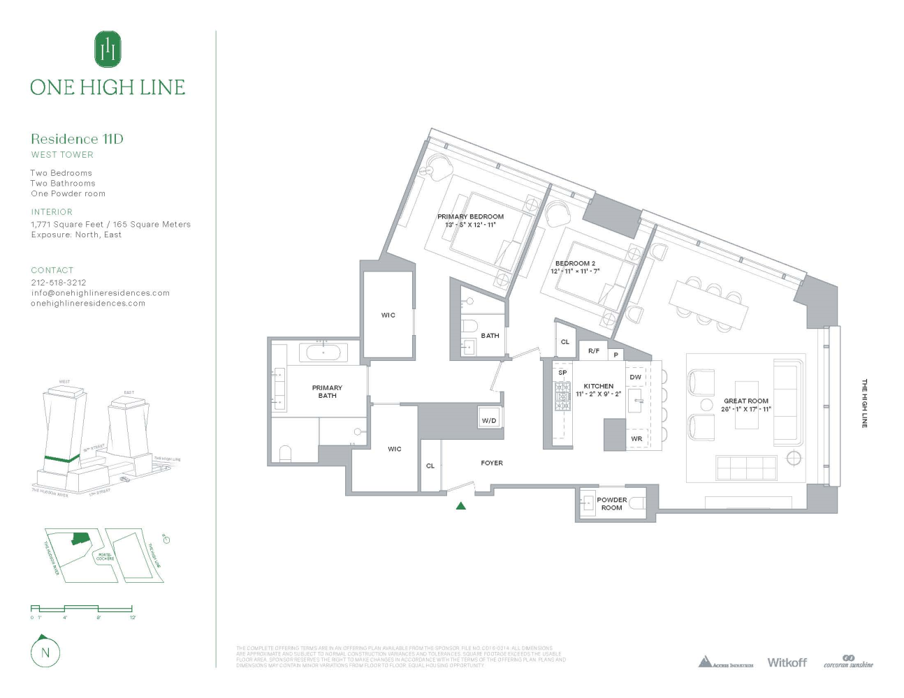 Floorplan for 500 West 18th Street West 11D