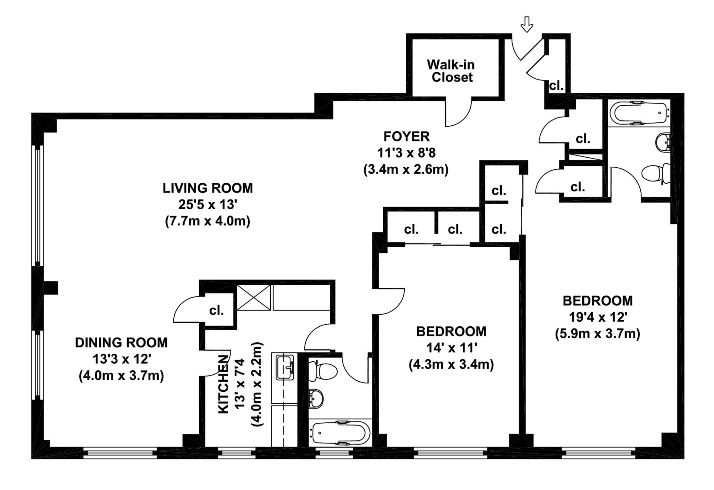 Floorplan for 411 East 53rd Street, 15-H