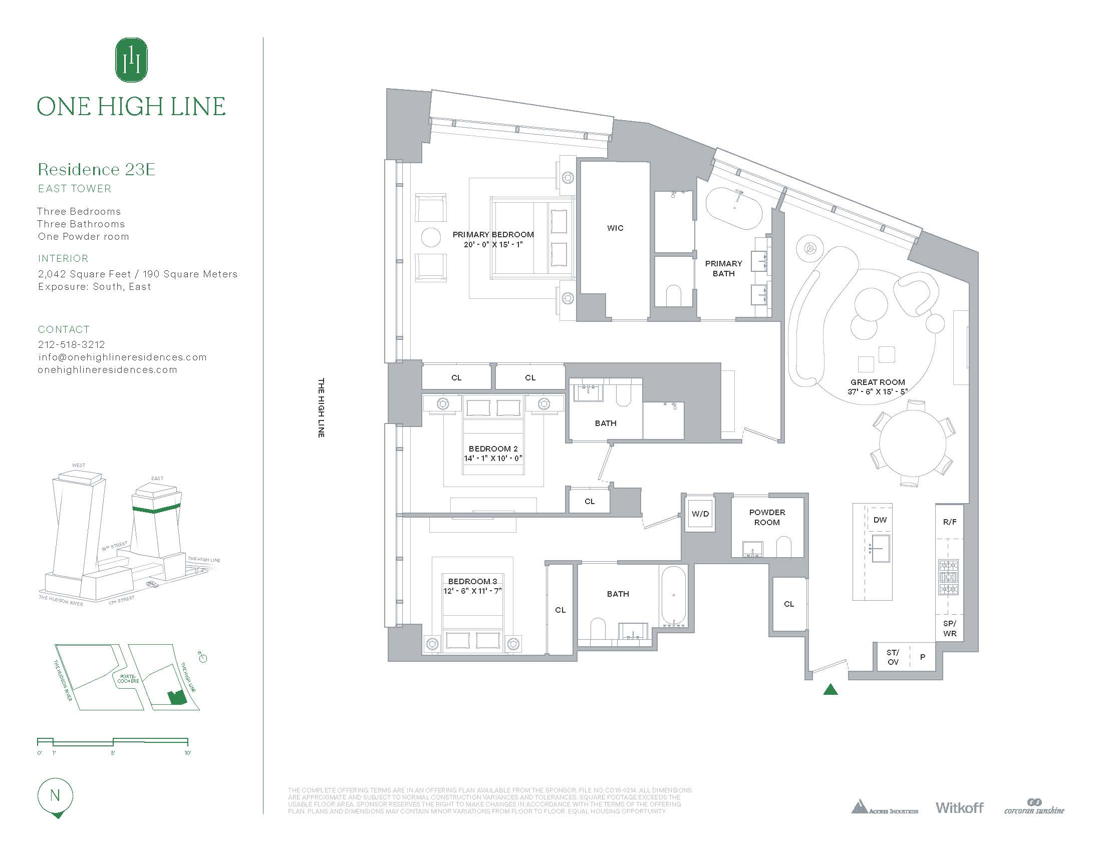 Floorplan for 500 West 18th Street East 23E