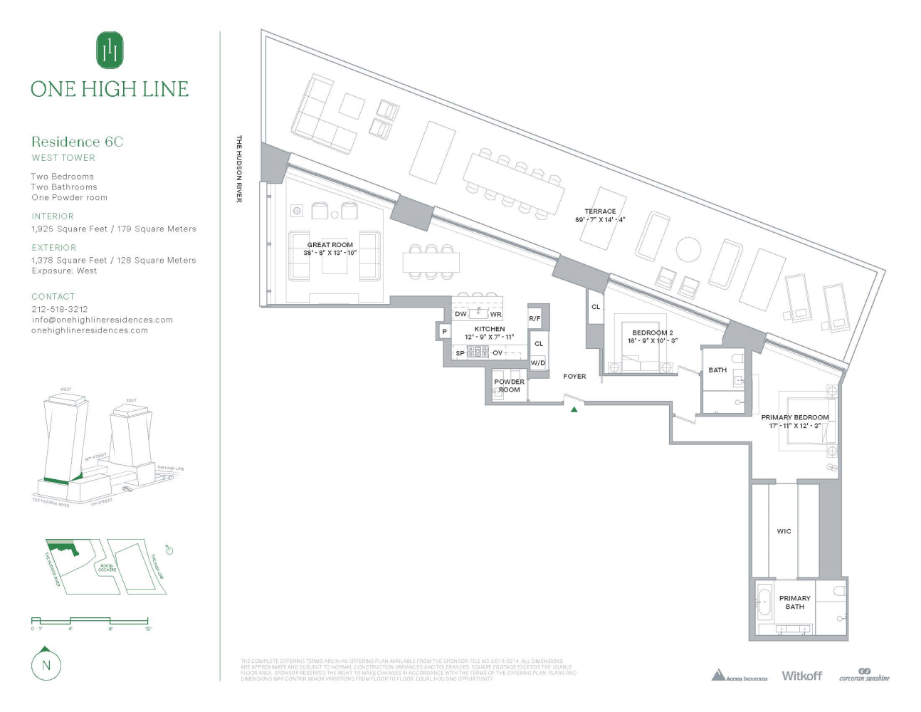 Floorplan for 500 West 18th Street West 6C