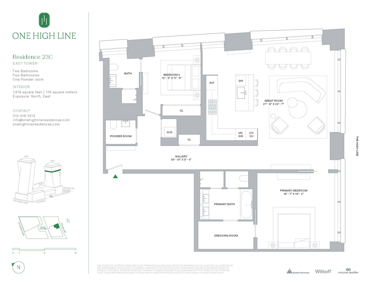 Floorplan for 500 West 18th Street East 23C