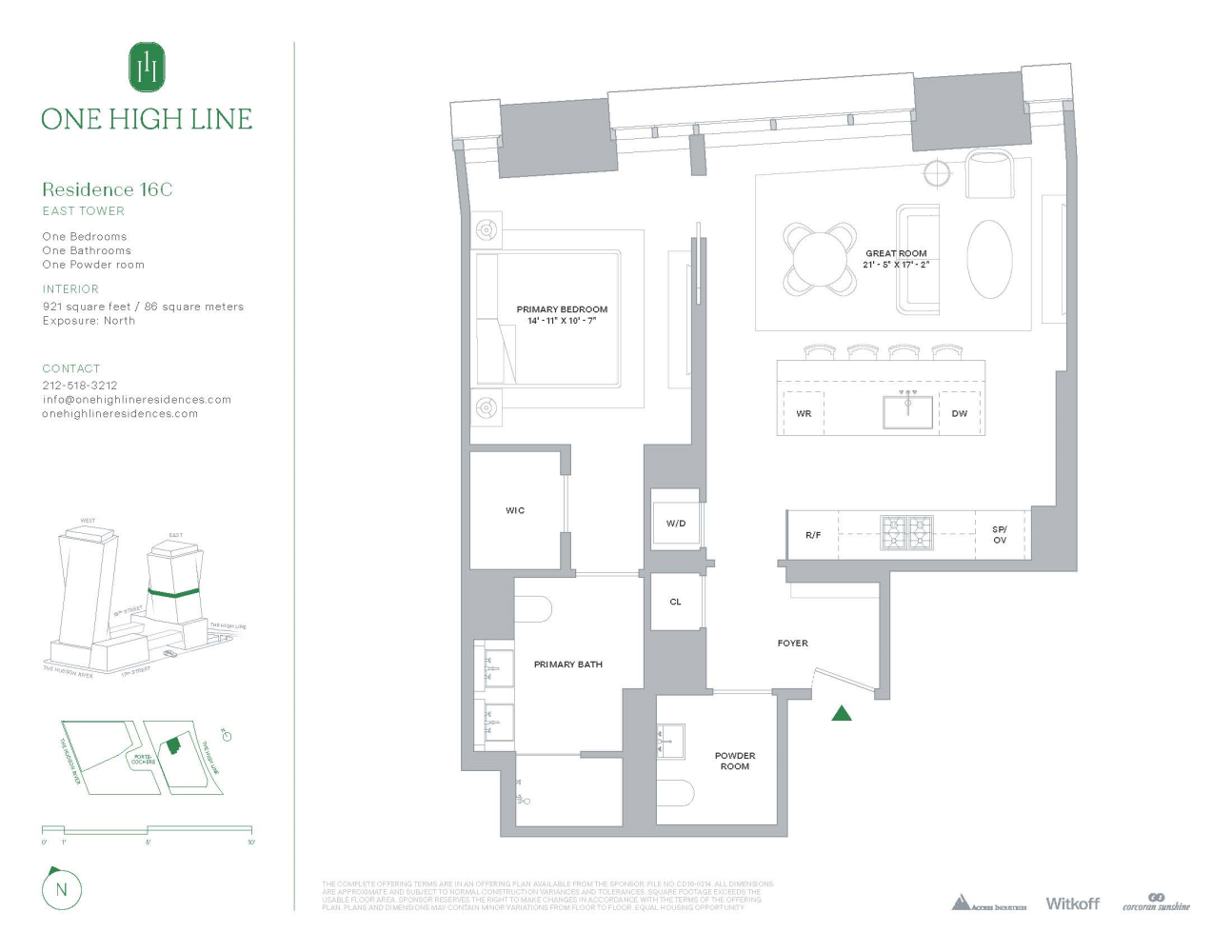 Floorplan for 500 West 18th Street East 16C