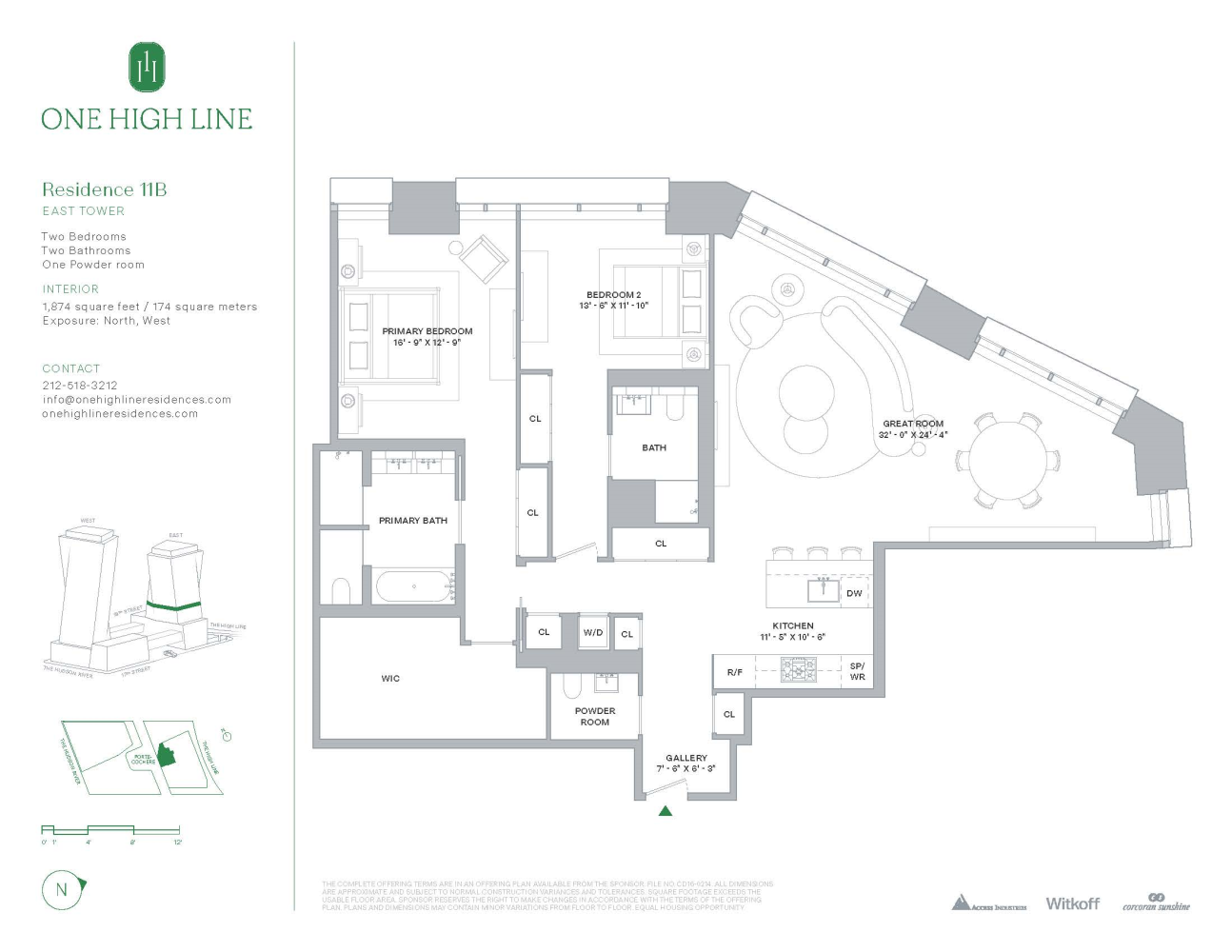 Floorplan for 500 West 18th Street East 11B