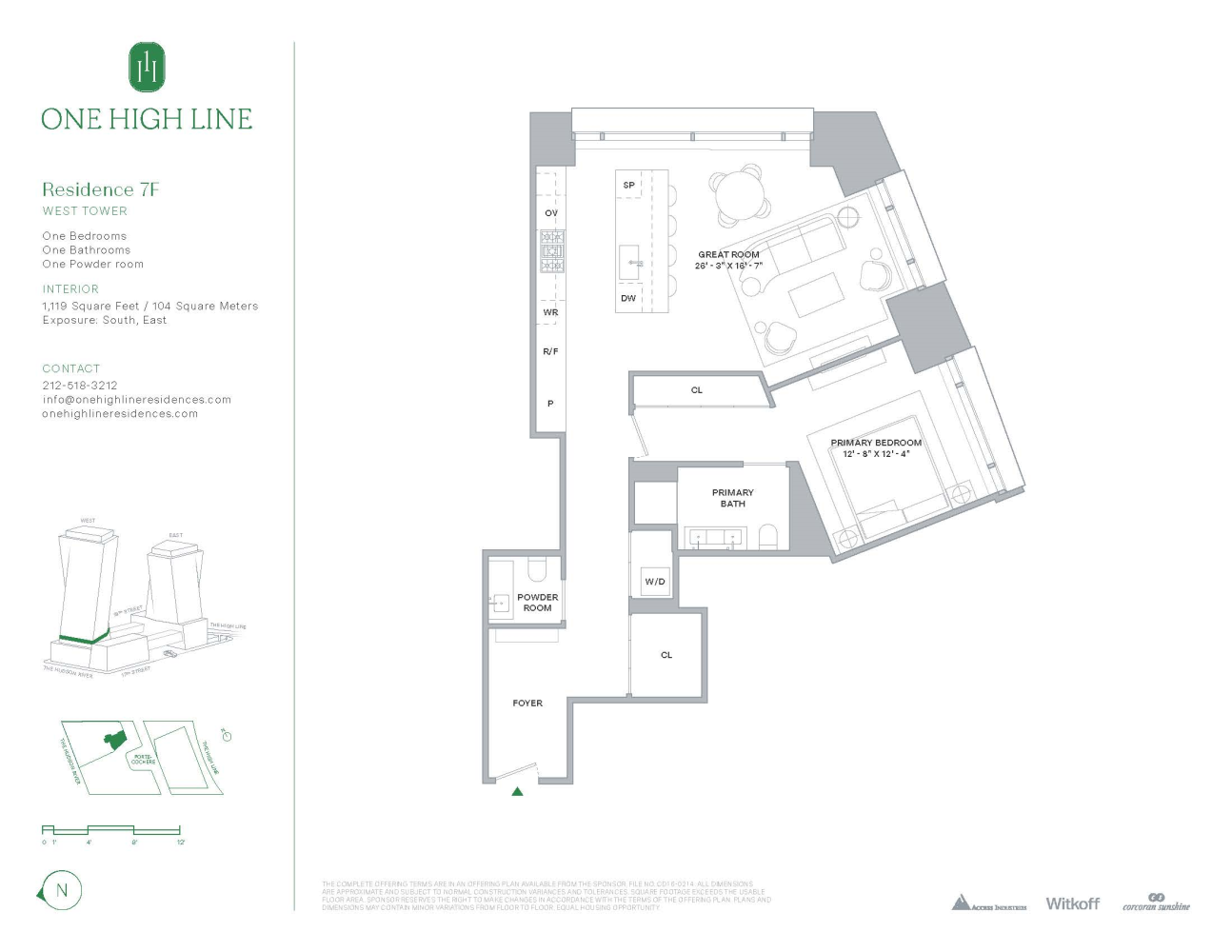 Floorplan for 500 West 18th Street West 7F