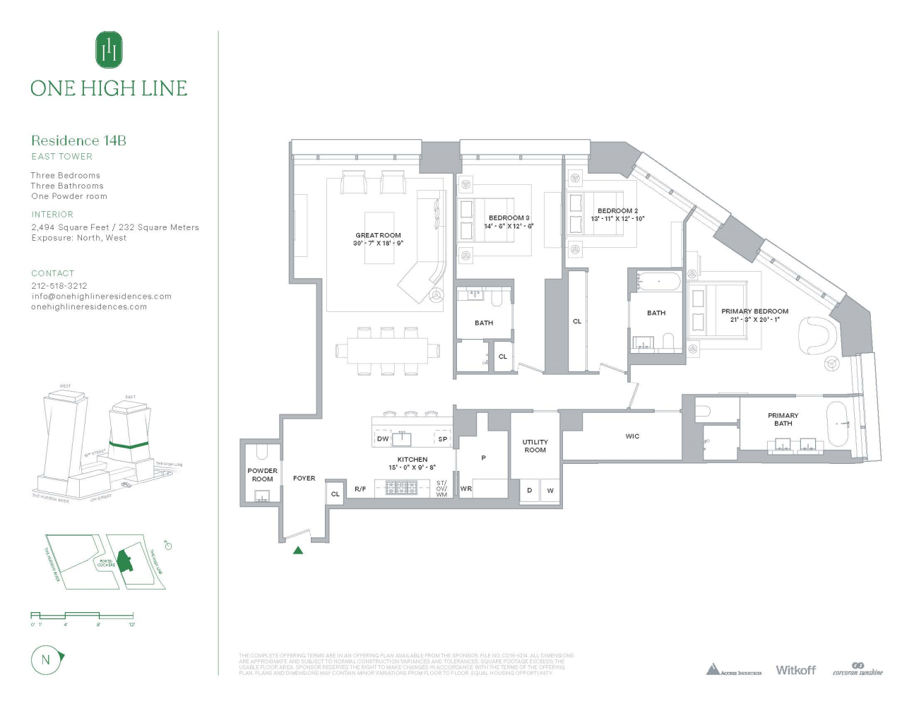 Floorplan for 500 West 18th Street East 14B