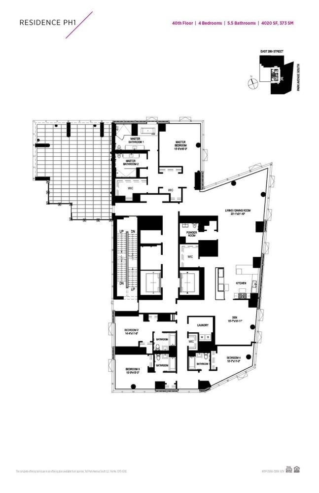 Floorplan for 400 Park Avenue, PH1