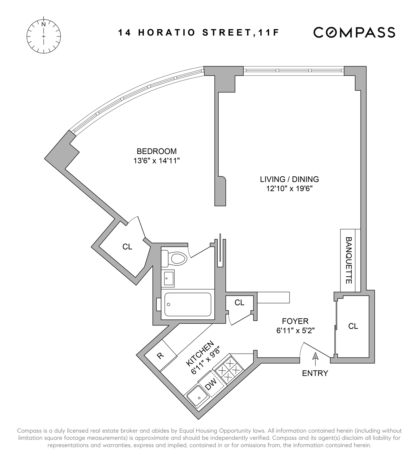 Floorplan for 14 Horatio Street, 11F