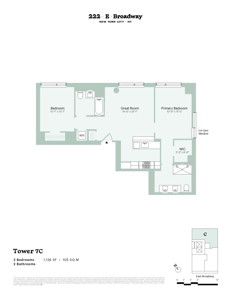 Floorplan for 222 East Broadway, 7C