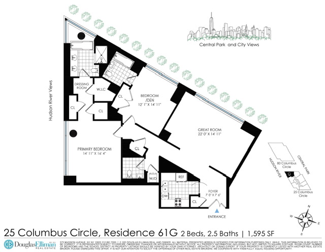 Floorplan for 25 Columbus Circle, 61G