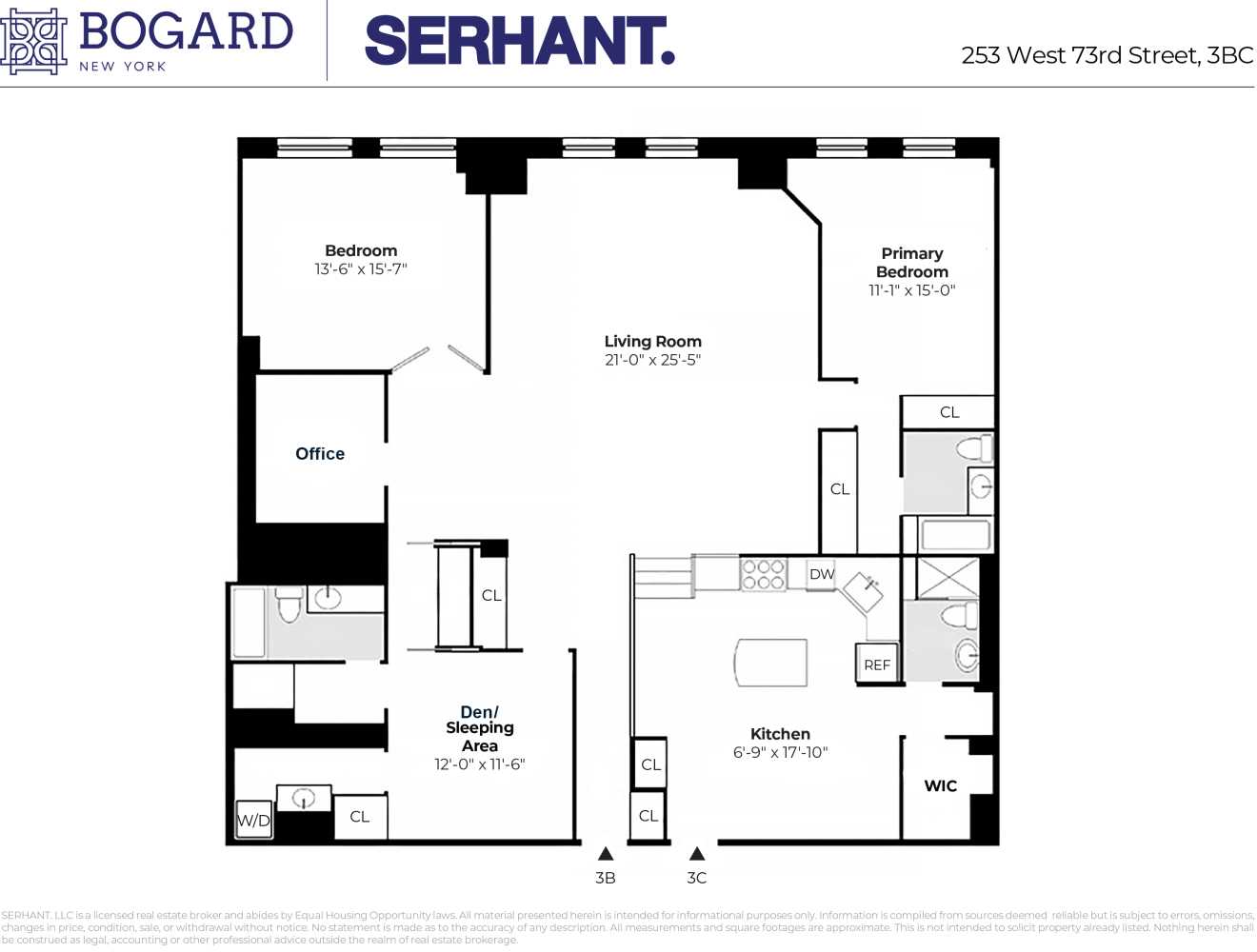 Floorplan for 253 West 73rd Street, 3BC