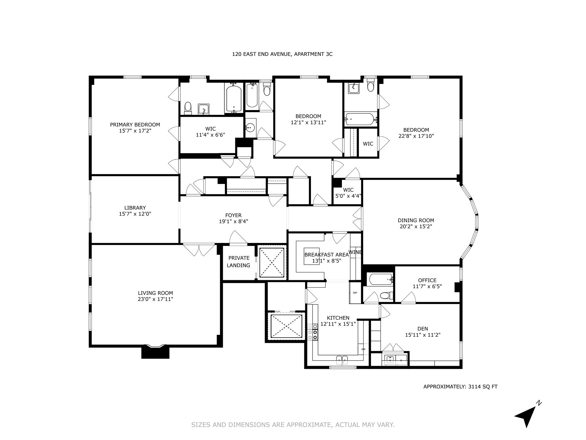 Floorplan for 120 East End Avenue, 3C