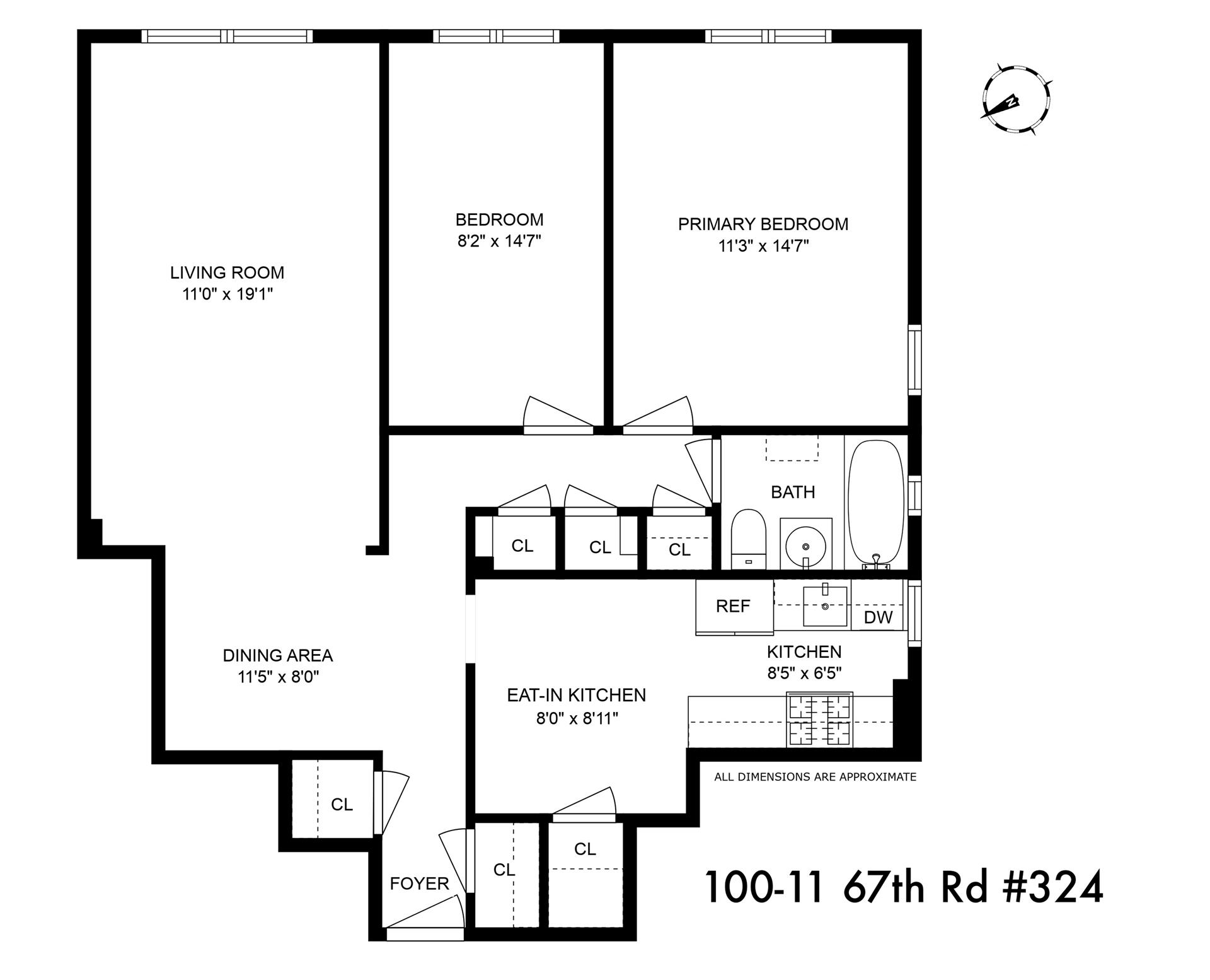 Floorplan for 100-11 67th Road, 324