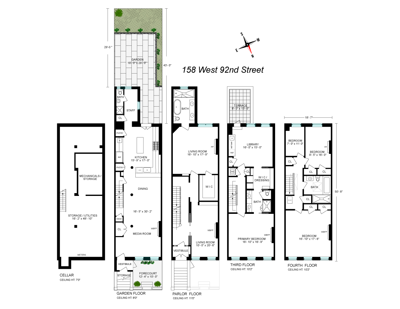 Floorplan for 158 West 92nd Street