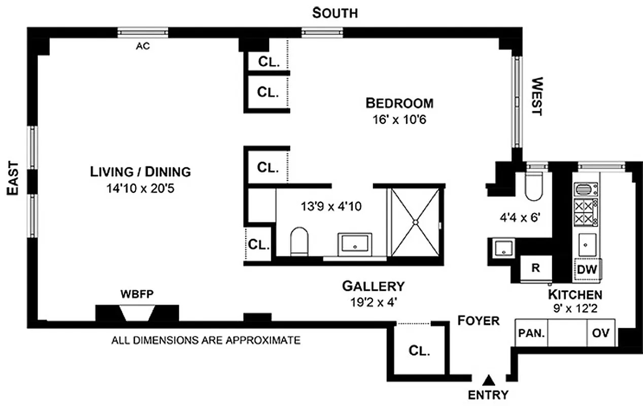 Floorplan for 865 United Nations Plaza, 14A