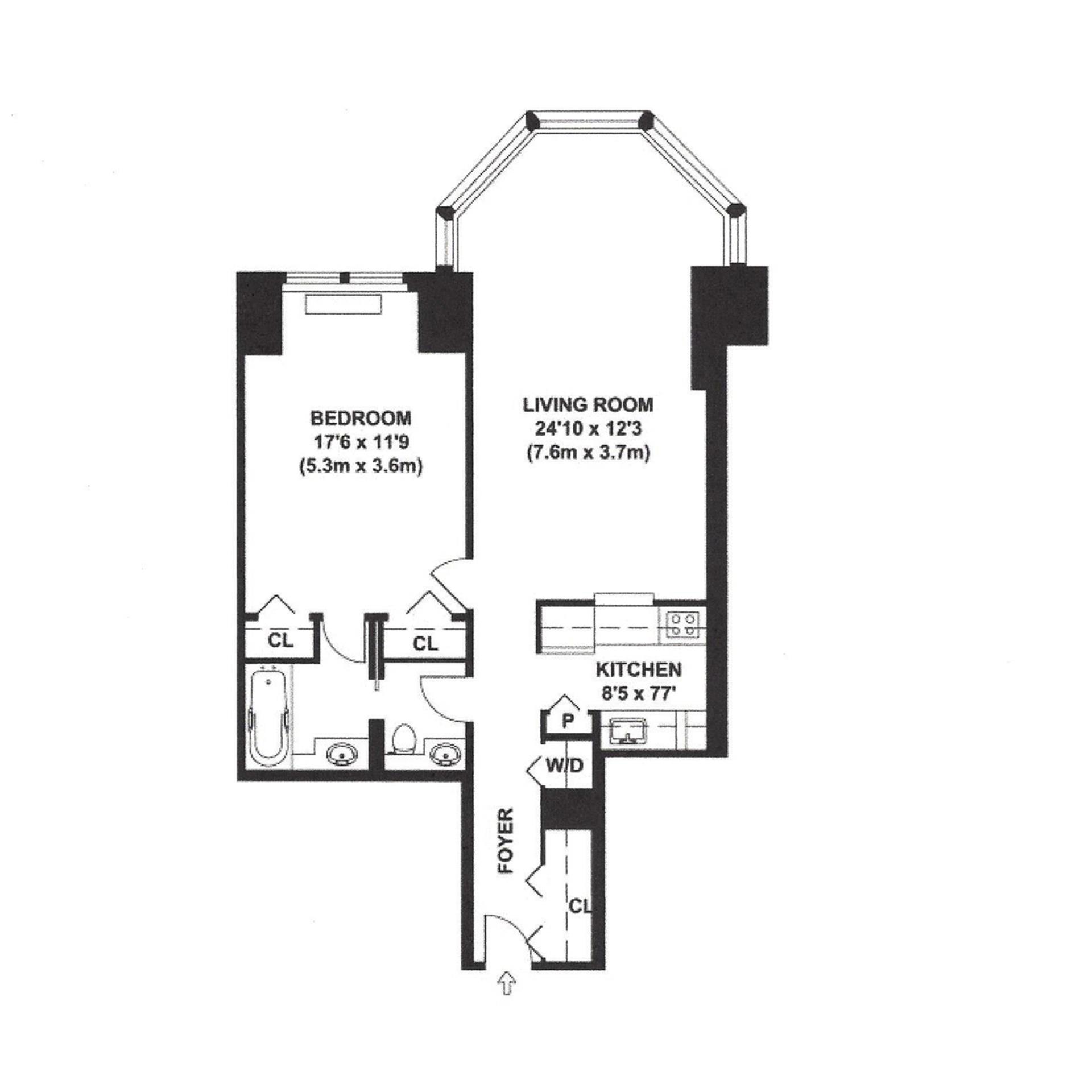 Floorplan for 301 West 57th Street, 40B