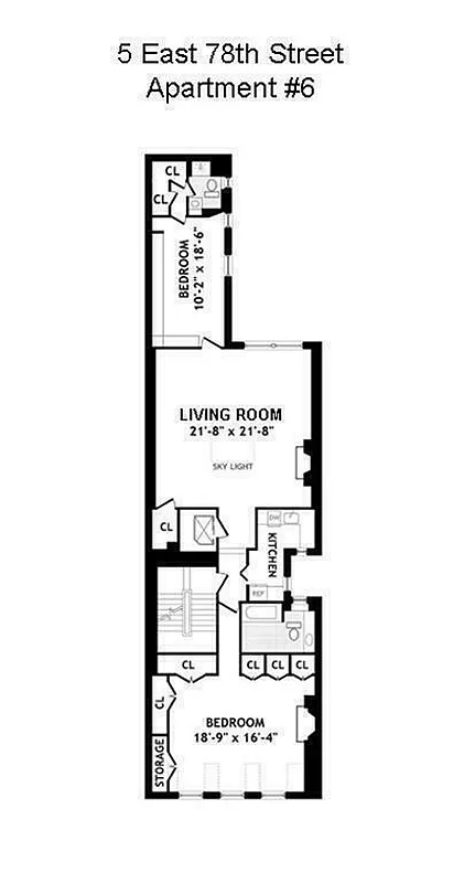 Floorplan for 5 East 78th Street, 6