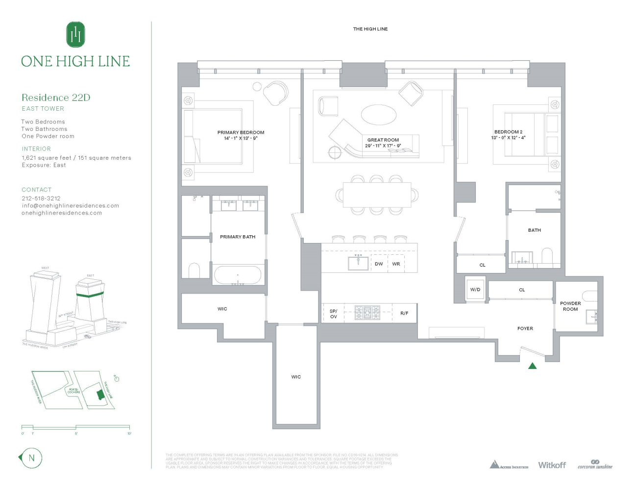 Floorplan for 500 West 18th Street East 22D