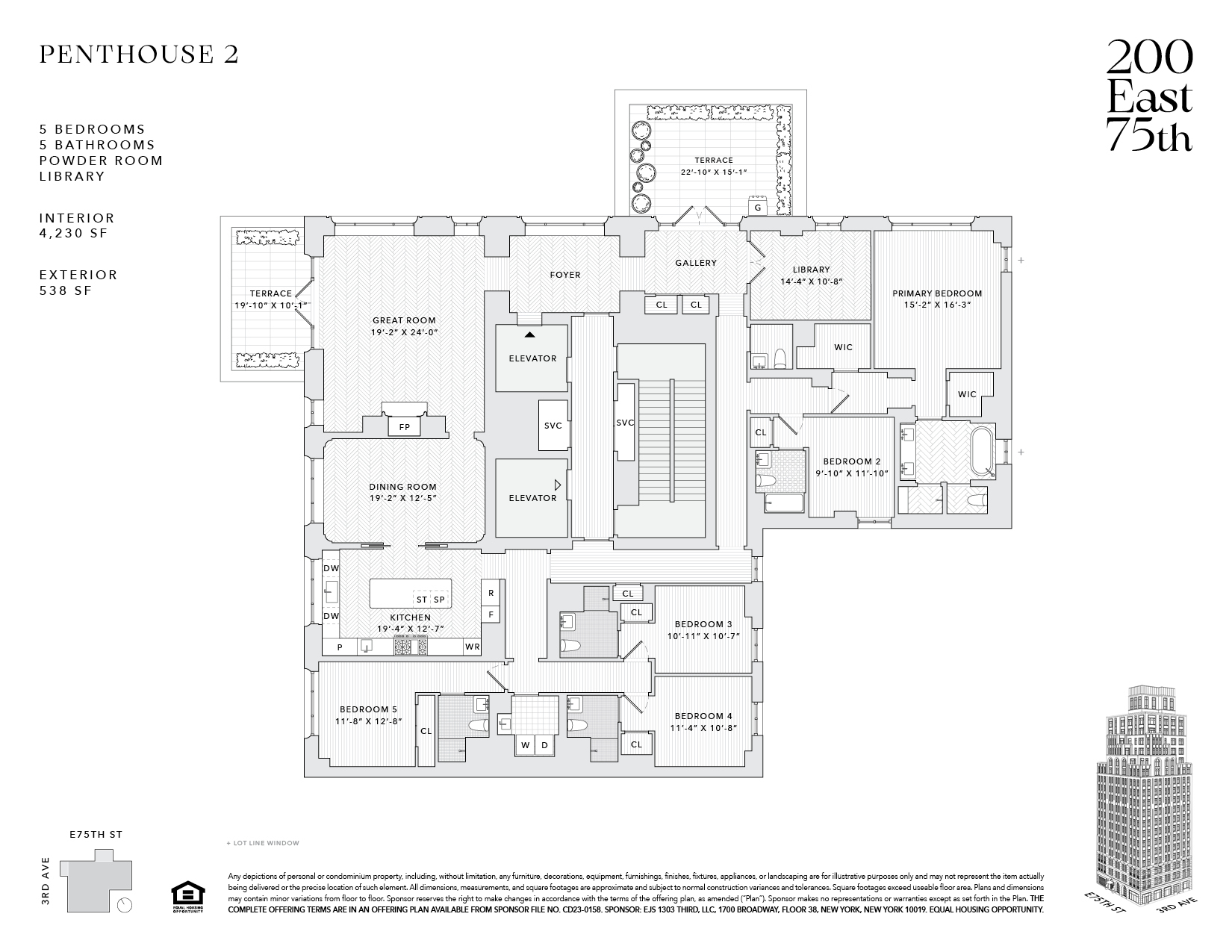 Floorplan for 200 East 75th Street, PH2