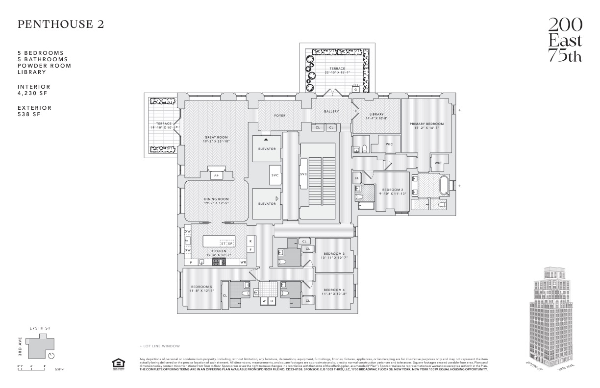 Floorplan for 200 East 75th Street, PH2