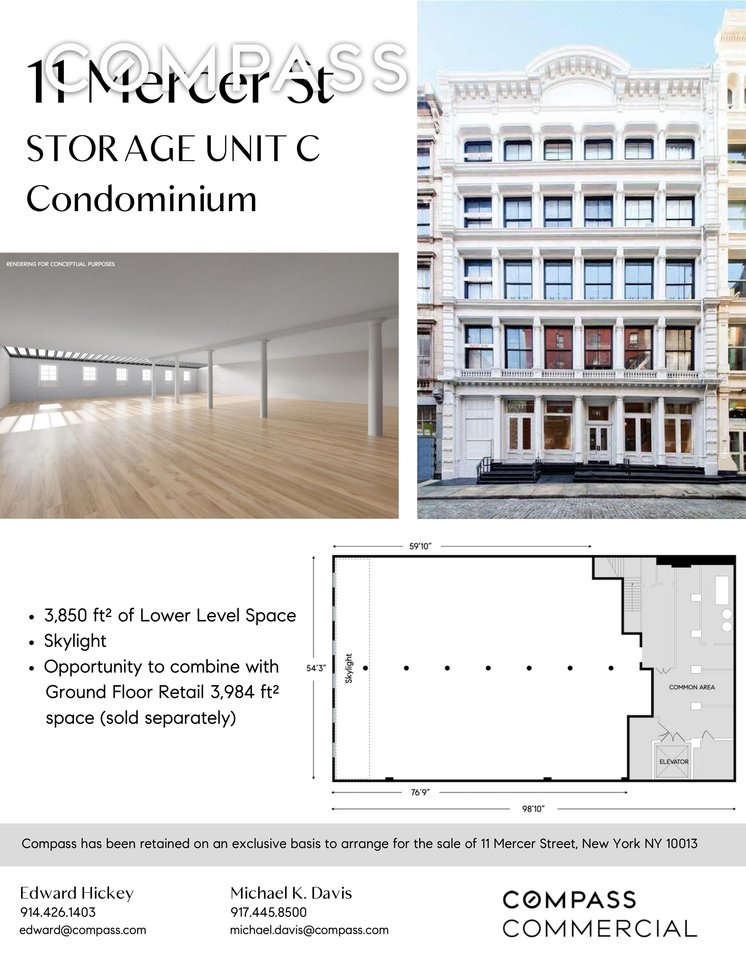 Photo 1 of 11 Mercer Street Storage C, SoHo, NYC, $1,998,999, Web #: 1065147230