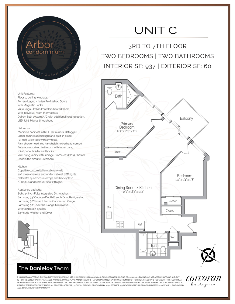 Floorplan for 733 Ocean Parkway, 3C