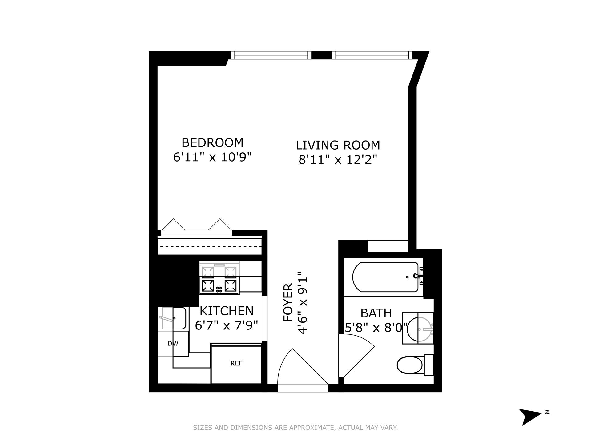 Floorplan for 1 Wall Street Court, 307