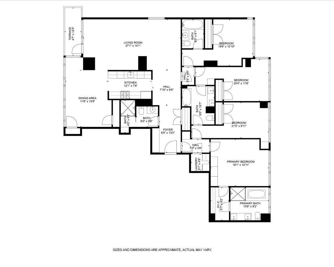 Floorplan for 245 West 99th Street, 18B