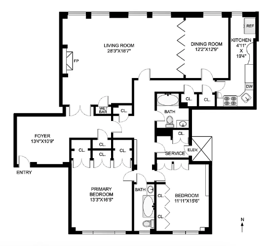 Floorplan for 130 East 67th Street, 9C