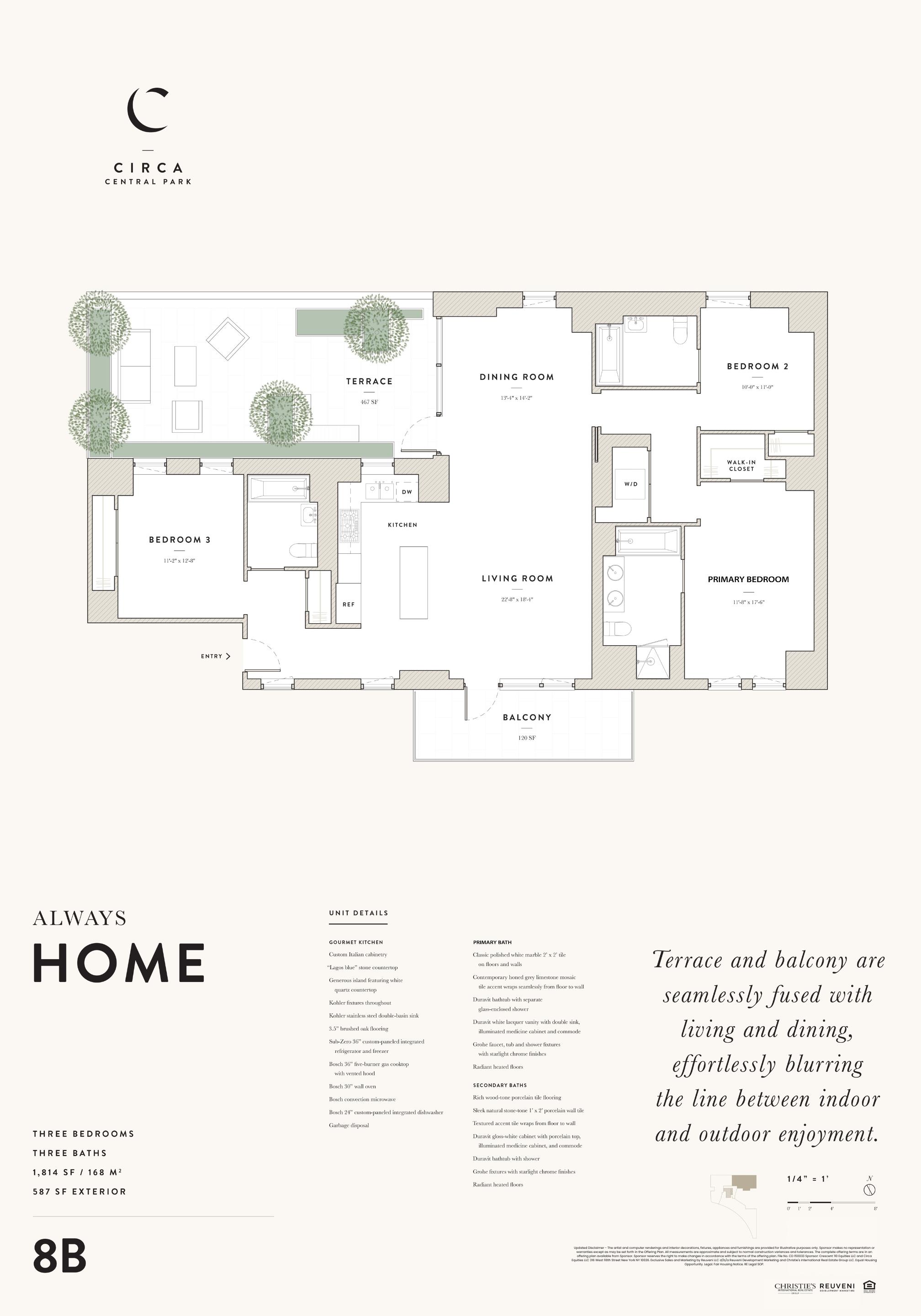 Floorplan for 285 West 110th Street, 8-B