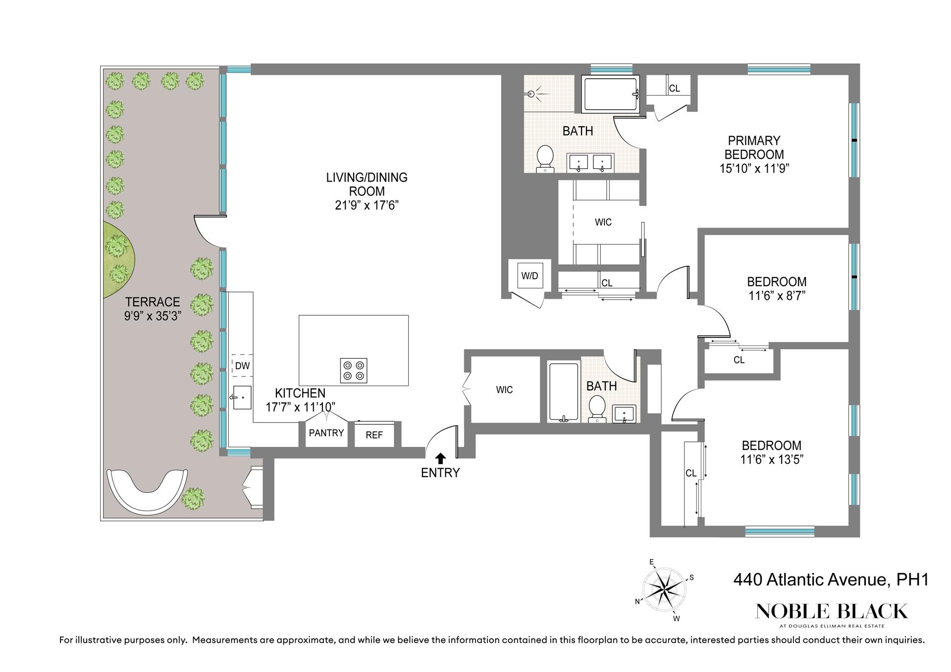 Floorplan for 440 Atlantic Avenue, PH1