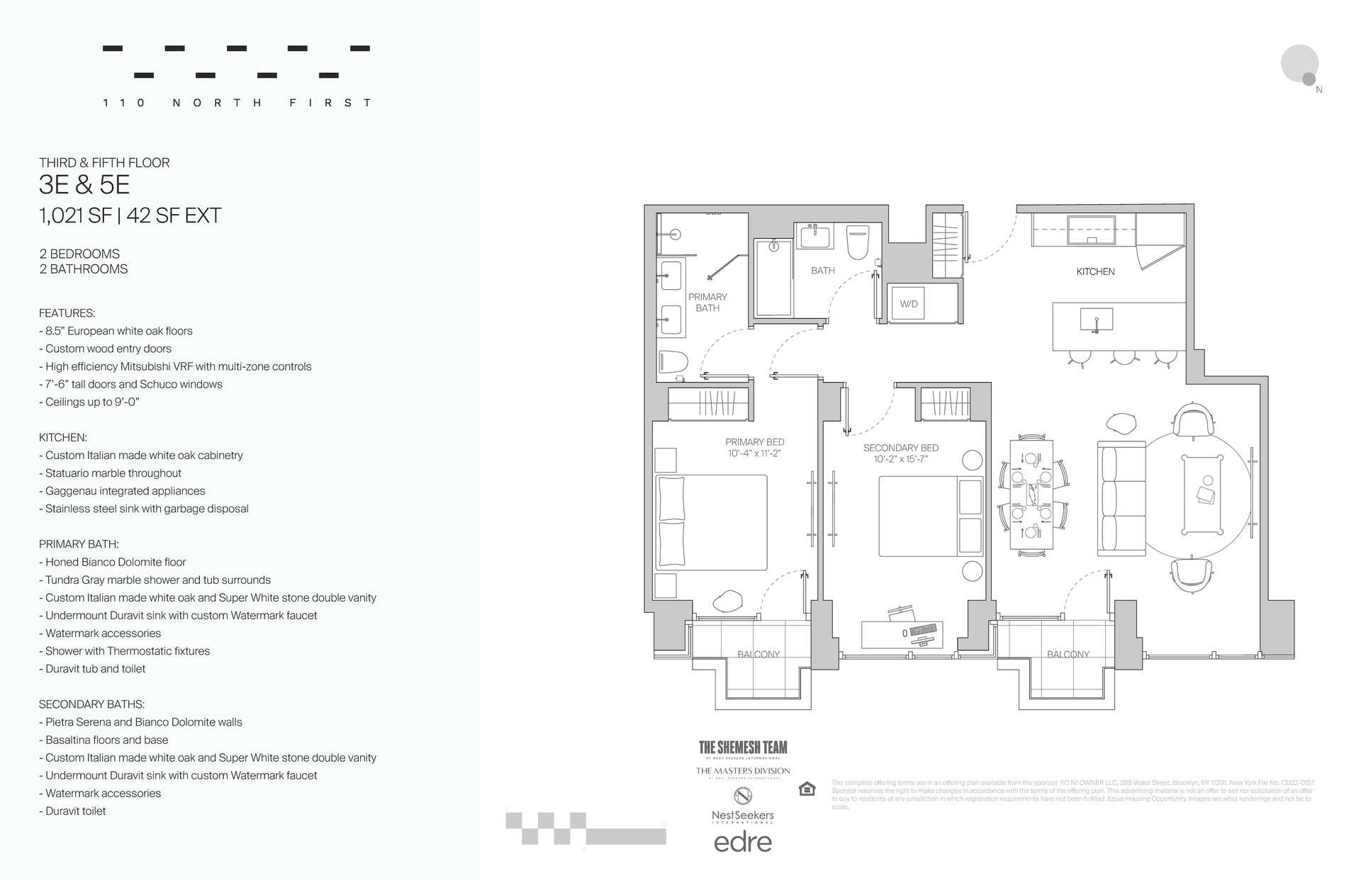 Floorplan for 110 North 1st Street, 3-E