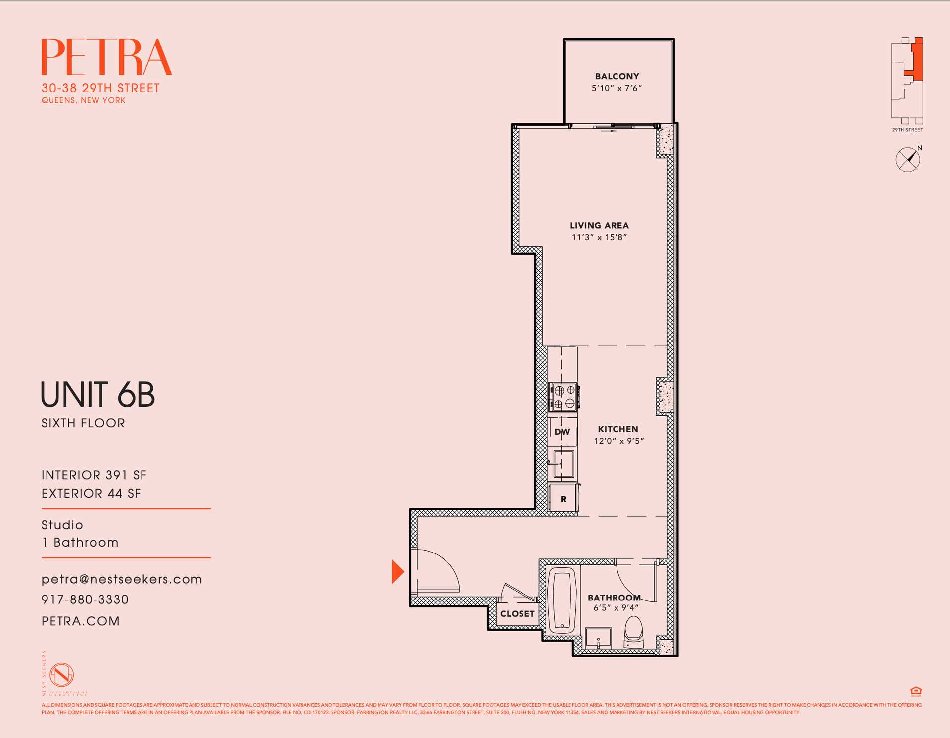 Floorplan for 30-38 29th Street, 6-B