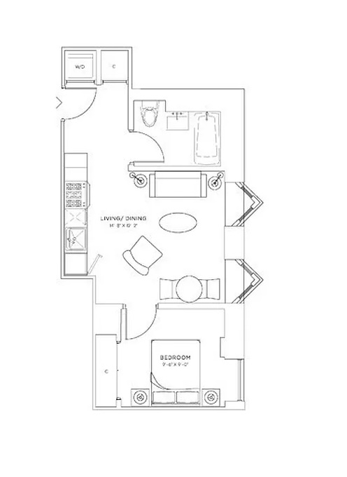 Floorplan for 432 West 52nd Street, GARDENE