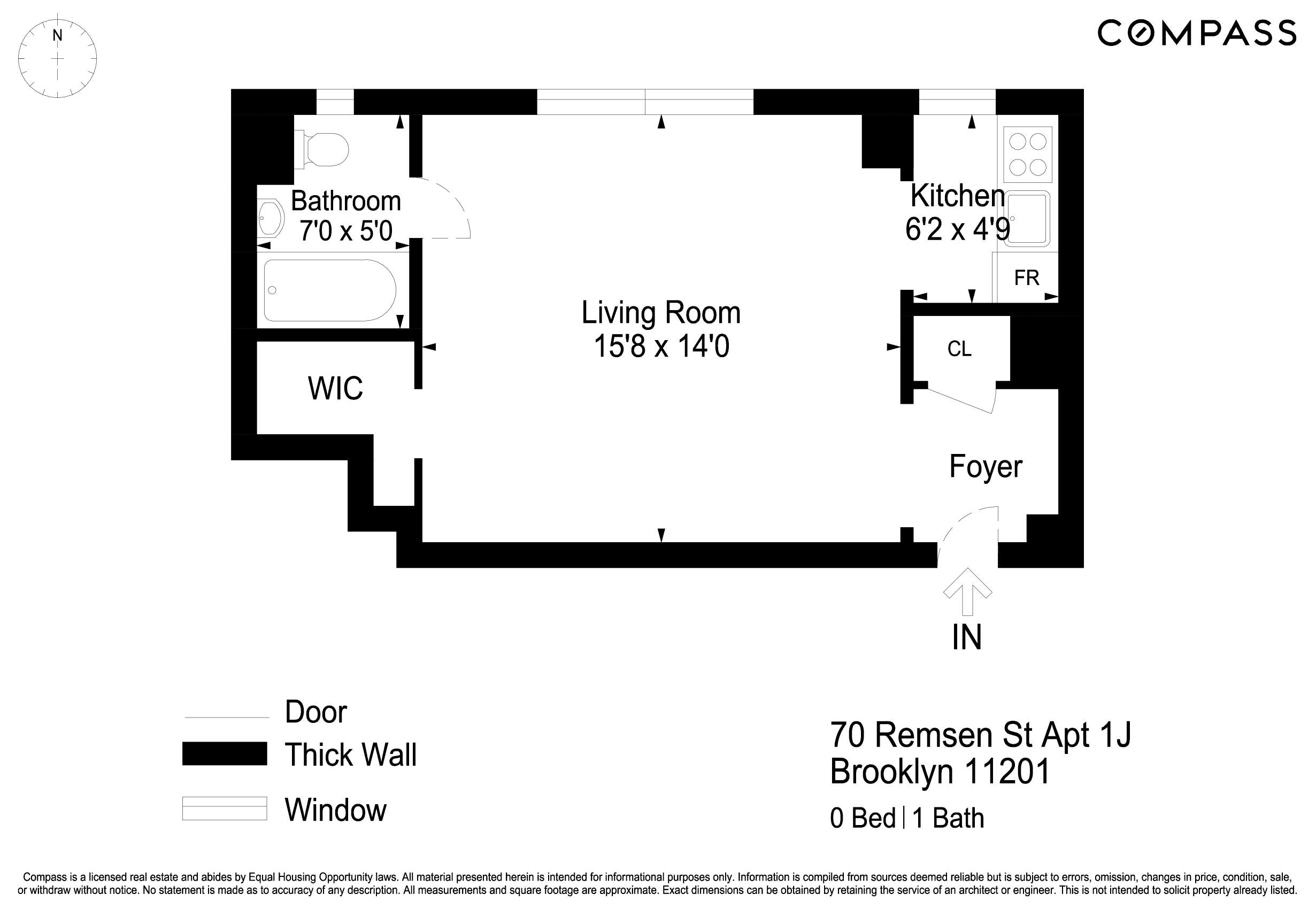 Floorplan for 70 Remsen Street, 1J