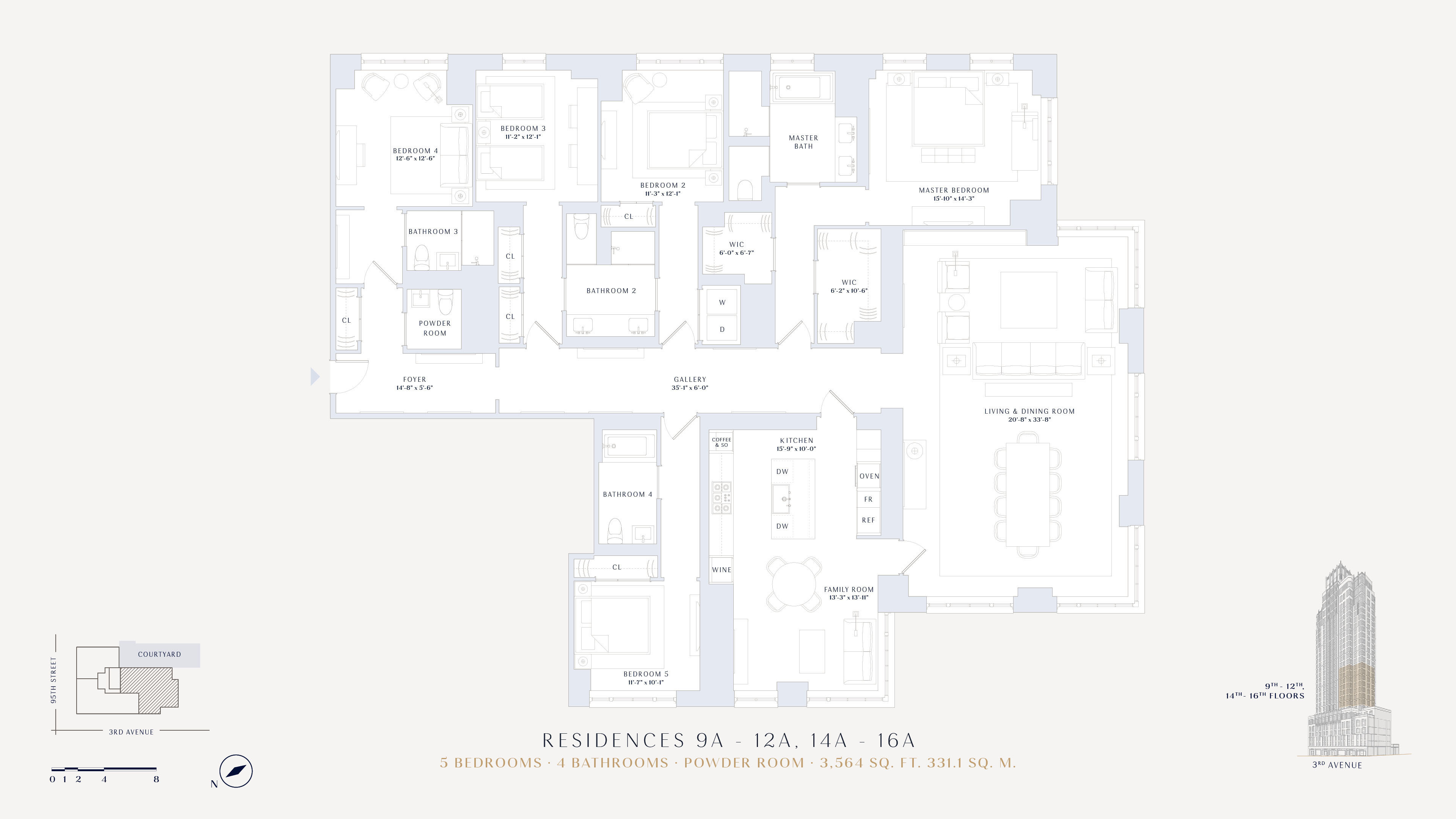 Floorplan for 200 East 95th Street, 19A