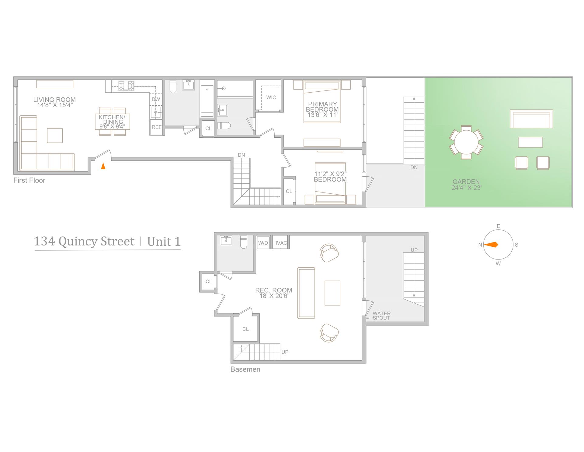 Floorplan for 134 Quincy Street, 1