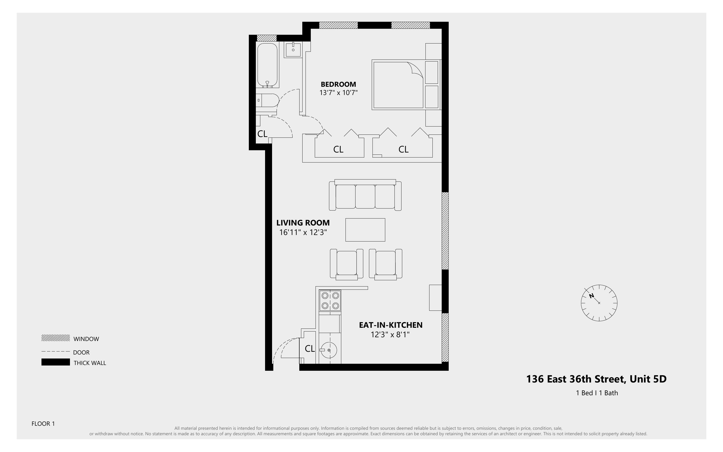 Floorplan for 136 East 36th Street, 5D