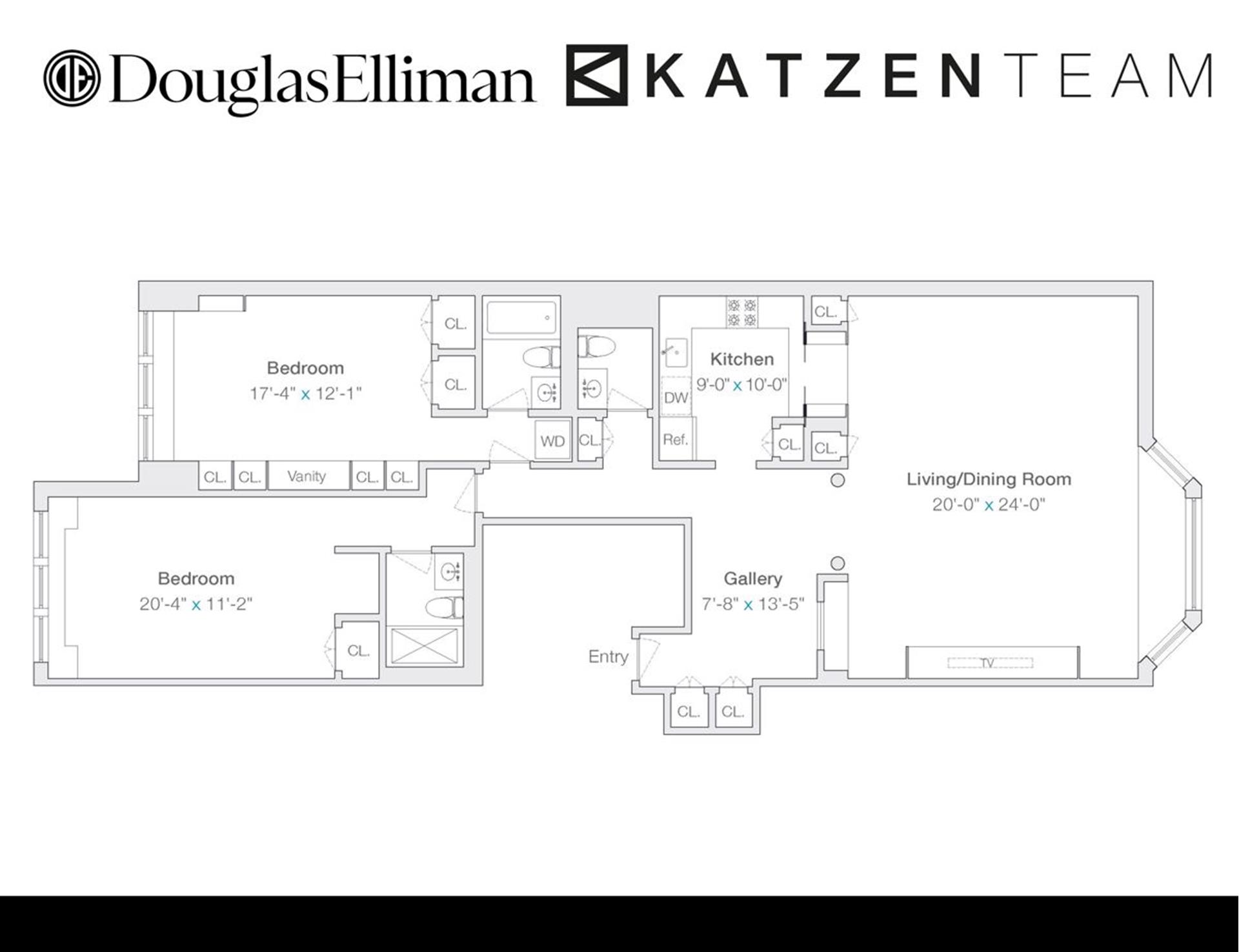 Floorplan for 1001 5th Avenue, 9C